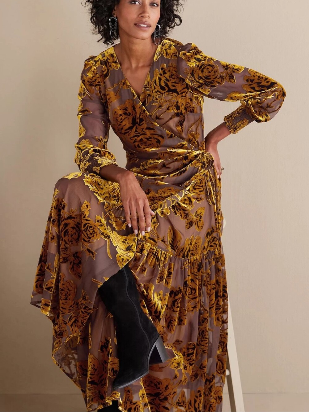 Soft Surroundings - Jamila Velvet Dress  Dress - Size L - NWT